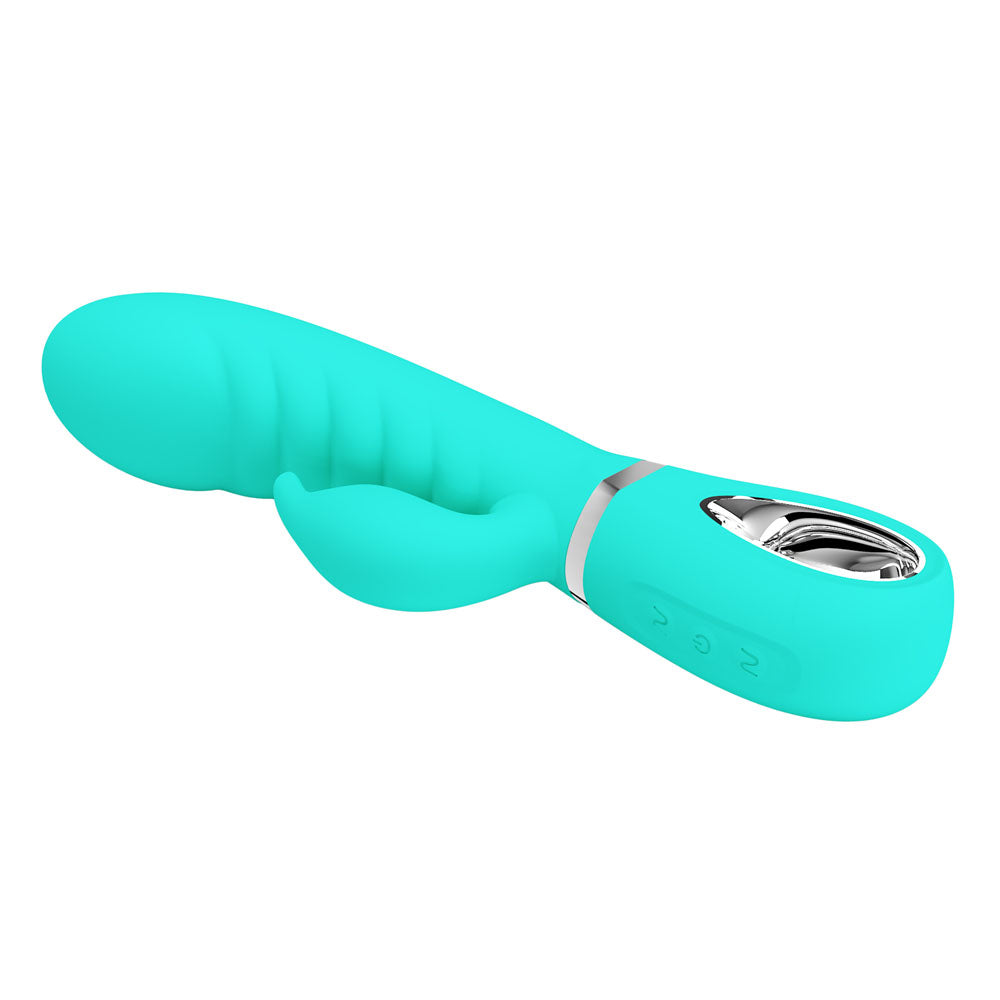 Party Up EDWARD Rabbit Vibe - Teal - Teal 20 cm USB Rechargeable Rabbit Vibrator